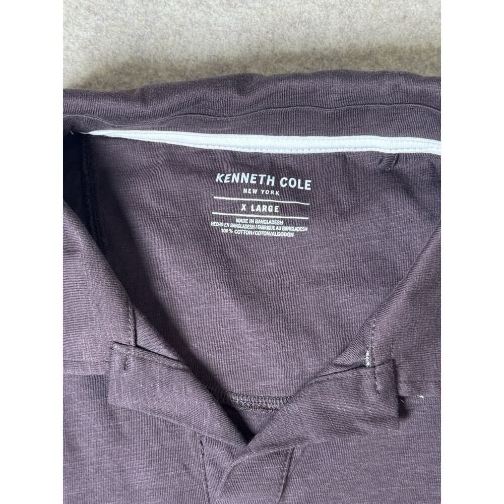 Kenneth Cole Polo Shirt Eggplant Purple XL Short Sleeve Stretch Casual Mens - Picture 5 of 8